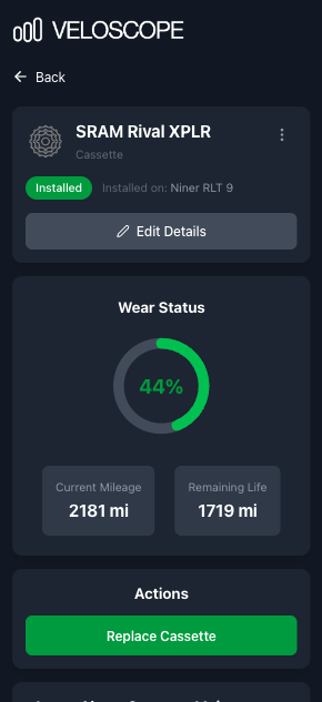 Activity history view